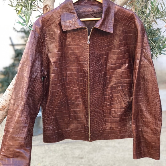 Vera Pelle Other - VTG Unisex Vera Pelle Lavorazione 🇮🇹 Croc Embossed Sz M